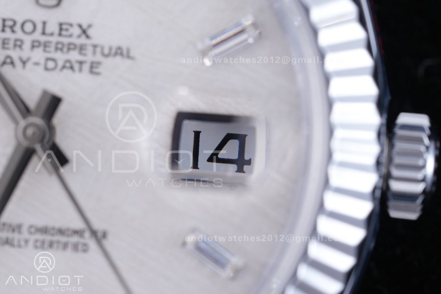 DayDate 40 SS QF 1:1 Best Edition 904L Steel Meteorite Dial Crystal Marker on President Bracelet VR3255 V8 (Gain Weight)