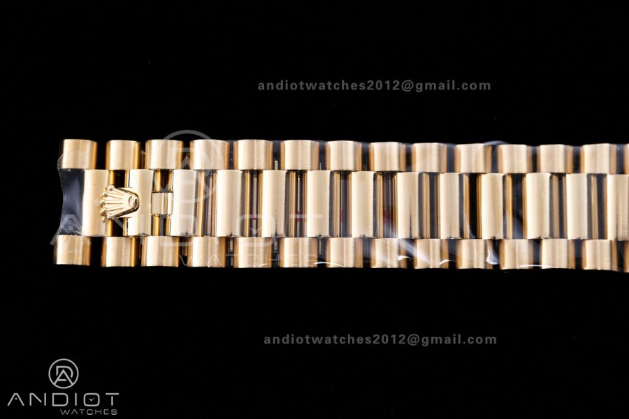 DayDate 40 YG QF 1:1 Best Edition Full Diamonds Dial on President Bracelet VR3255 V8 (Gain Weight)