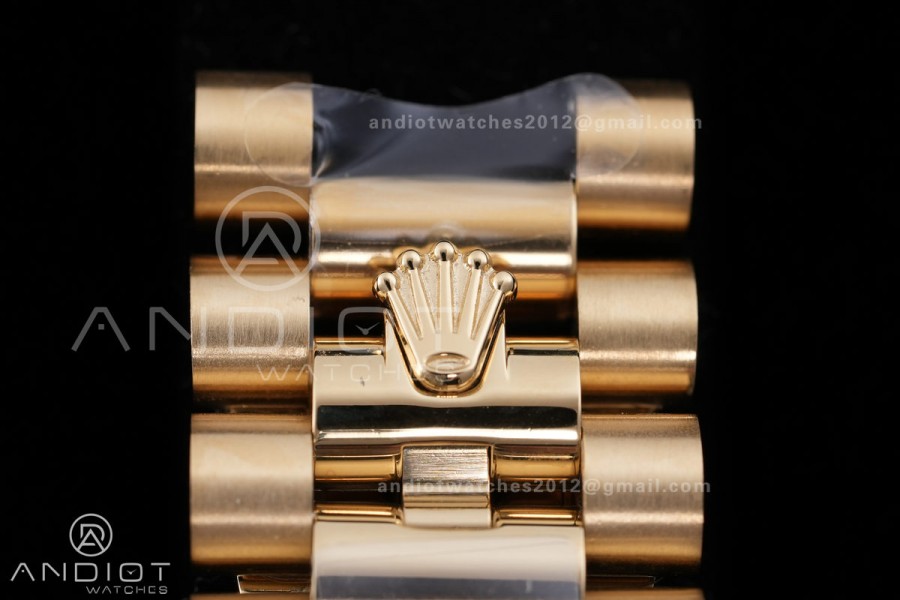 DayDate 40 YG QF 1:1 Best Edition Full Diamonds Dial on President Bracelet VR3255 V8 (Gain Weight)