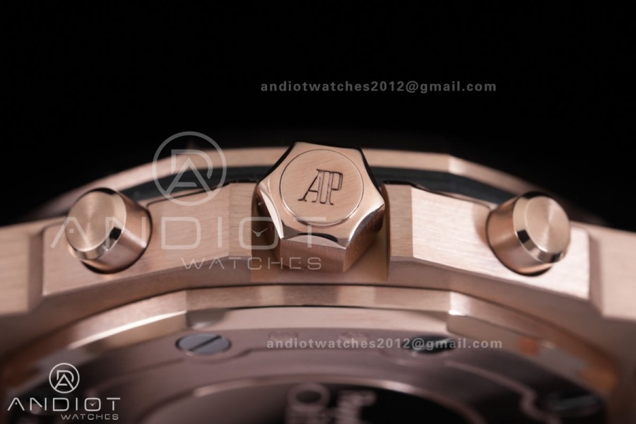 Royal Oak Offshore 37mm 26231 RG APSF 1:1 Best Edition White Dial On Grey Rubber Strap A2385