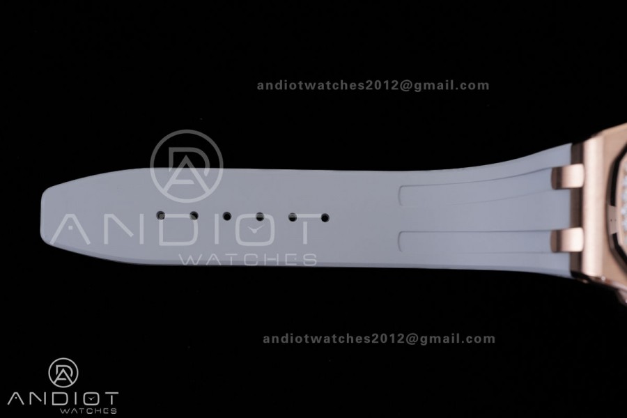 Royal Oak Offshore 37mm 26231 RG APSF 1:1 Best Edition White Dial On Grey Rubber Strap A2385