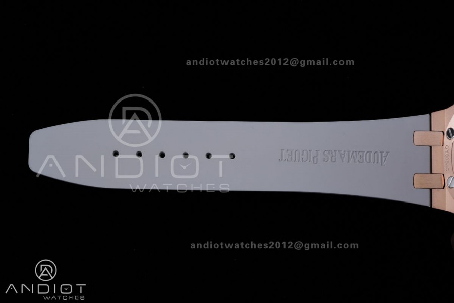 Royal Oak Offshore 37mm 26231 RG APSF 1:1 Best Edition White Dial On Grey Rubber Strap A2385