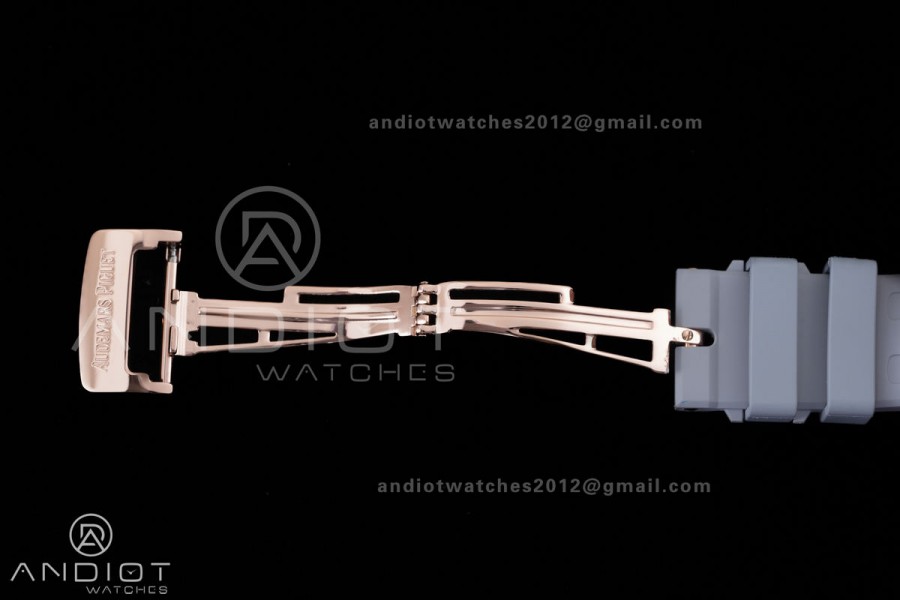 Royal Oak Offshore 37mm 26231 RG APSF 1:1 Best Edition White Dial On Grey Rubber Strap A2385