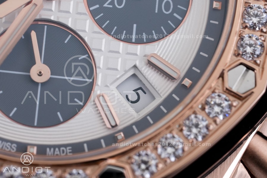 Royal Oak Offshore 37mm 26231 RG APSF 1:1 Best Edition White Dial On Grey Rubber Strap A2385