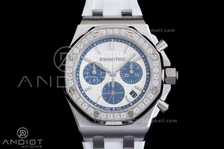 Royal Oak Offshore 37mm 26231 SS APSF 1:1 Best Edition White Dial On White Rubber Strap A2385