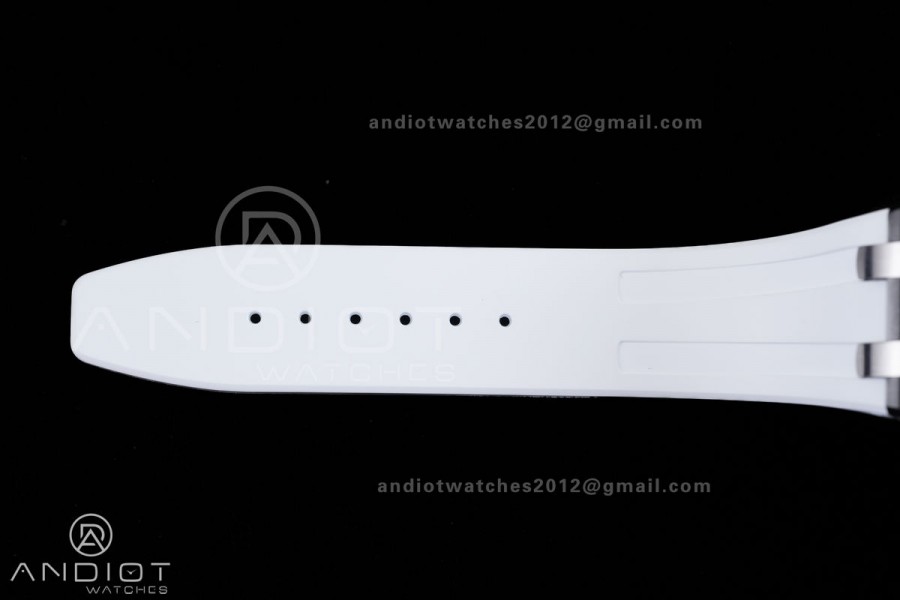 Royal Oak Offshore 37mm 26231 SS APSF 1:1 Best Edition White Dial On White Rubber Strap A2385