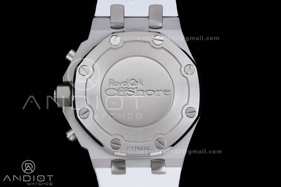 Royal Oak Offshore 37mm 26231 SS APSF 1:1 Best Edition White Dial On White Rubber Strap A2385