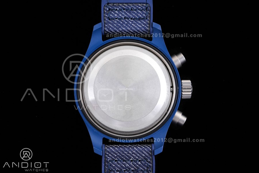 Pilot Chrono IW389404 Blue Ceramic APSF 1:1 Best Edition Blue Dial On Blue Nylon Strap Super Clone A69385