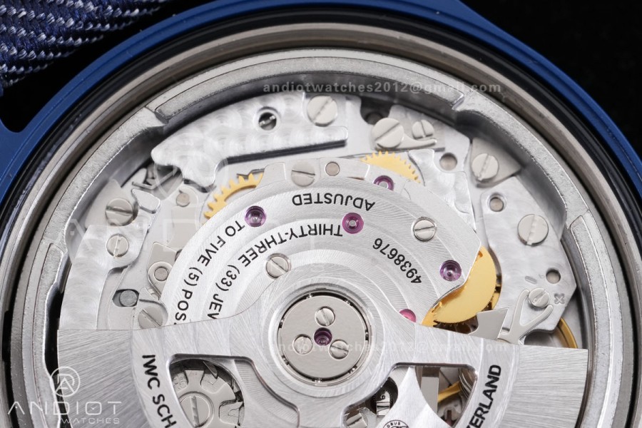 Pilot Chrono IW389404 Blue Ceramic APSF 1:1 Best Edition Blue Dial On Blue Nylon Strap Super Clone A69385