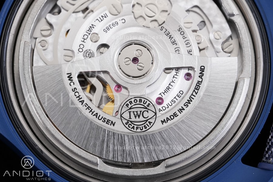 Pilot Chrono IW389404 Blue Ceramic APSF 1:1 Best Edition Blue Dial On Blue Nylon Strap Super Clone A69385