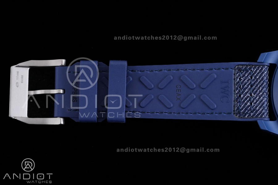 Pilot Chrono IW389404 Blue Ceramic APSF 1:1 Best Edition Blue Dial On Blue Nylon Strap Super Clone A69385