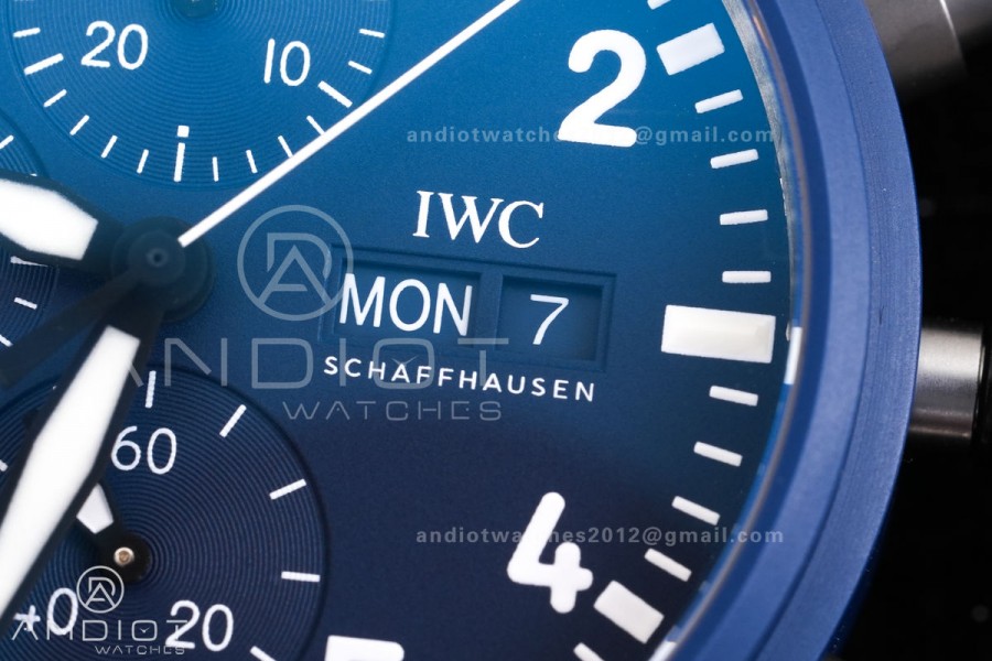 Pilot Chrono IW389404 Blue Ceramic APSF 1:1 Best Edition Blue Dial On Blue Nylon Strap Super Clone A69385