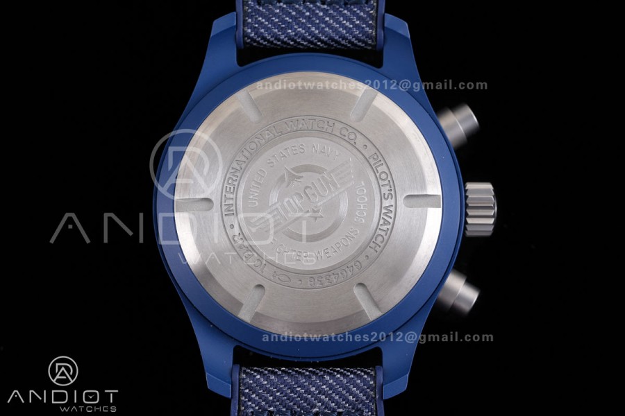 Pilot Chrono IW389404 Blue Ceramic APSF 1:1 Best Edition Blue Dial On Blue Nylon Strap Super Clone A69385