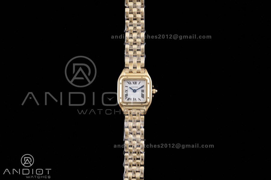 Panthère Mini 19mm BBA 1:1 Best Edition YG White Dial on YG Bracelet Ronda Quartz