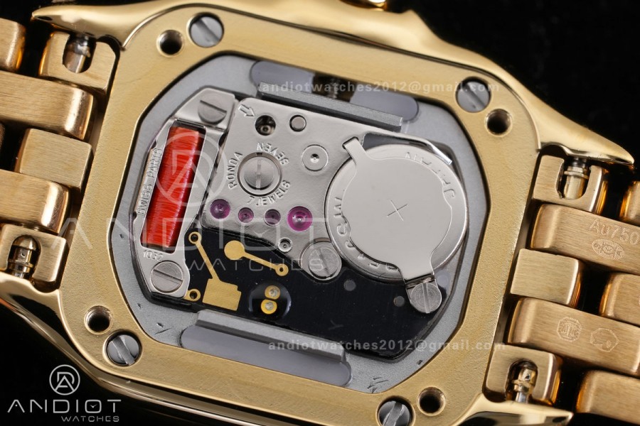 Panthère Mini 19mm BBA 1:1 Best Edition YG White Dial on YG Bracelet Ronda Quartz