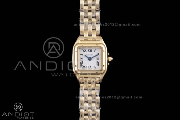 Panthère Mini 19mm BBA 1:1 Best Edition YG White Dial on YG Bracelet Ronda Quartz