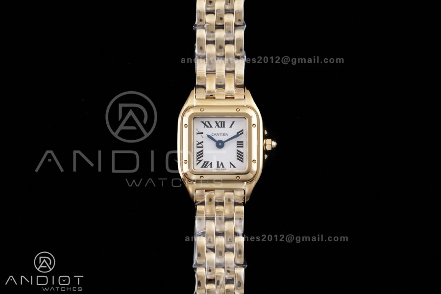 Panthère Mini 19mm BBA 1:1 Best Edition YG White Dial on YG Bracelet Ronda Quartz