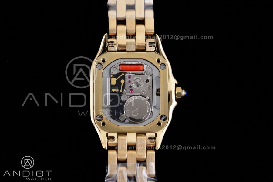 Panthère Mini 19mm BBA 1:1 Best Edition YG White Dial on YG Bracelet Ronda Quartz