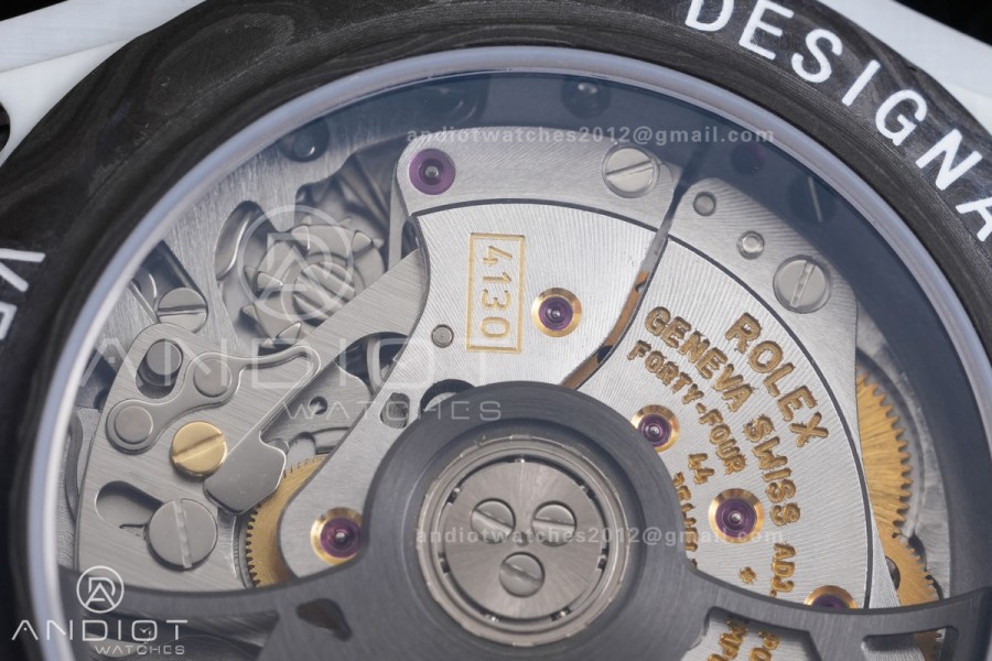 Daytona DIW 40mm White Carbon SONIC 1:1 Best Edition Blue Dial on Orange Nylon Strap DD4130