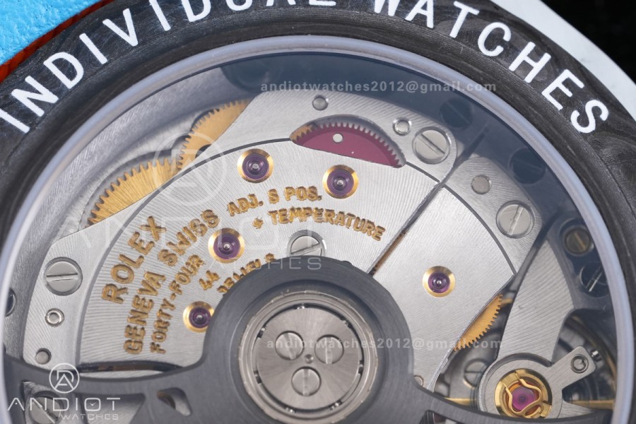 Daytona DIW 40mm White Carbon SONIC 1:1 Best Edition Blue Dial on Orange Nylon Strap DD4130