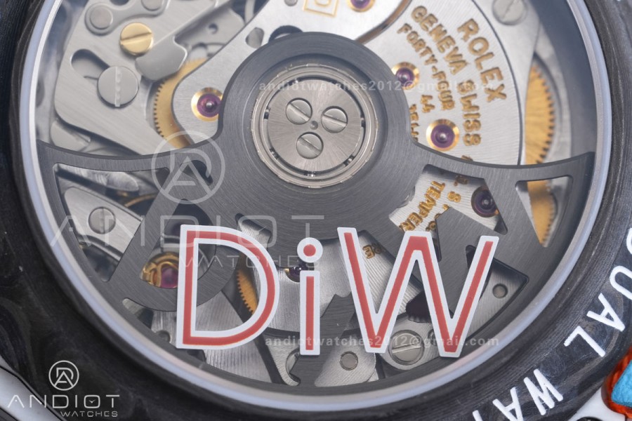 Daytona DIW 40mm White Carbon SONIC 1:1 Best Edition Blue Dial on Orange Nylon Strap DD4130