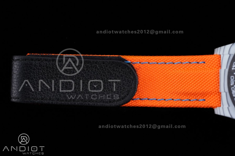 Daytona DIW 40mm White Carbon SONIC 1:1 Best Edition Blue Dial on Orange Nylon Strap DD4130