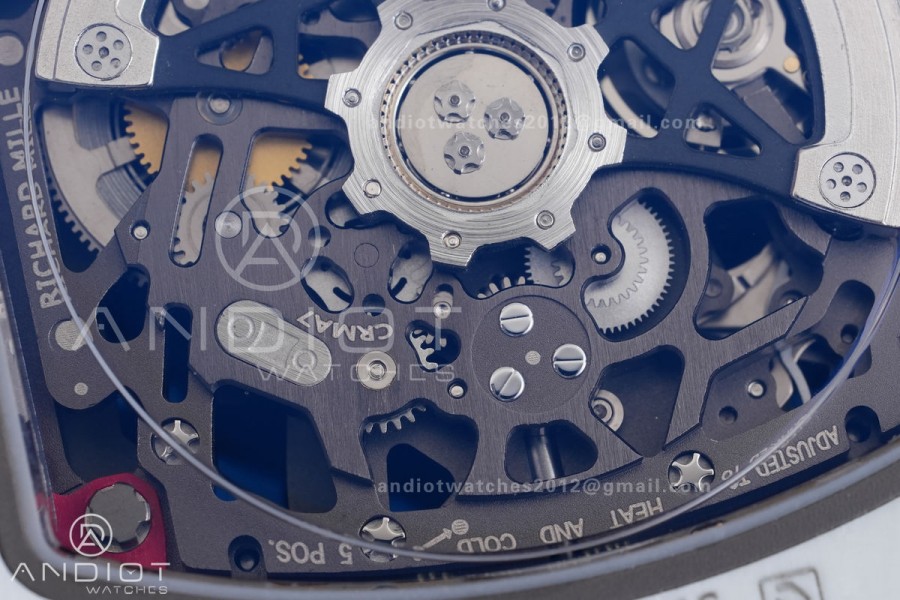 Umi Maker's RM67-02 White NTPT Charles Red/White Skeleton Dial on Nylon strap CRMA7 Clone V2