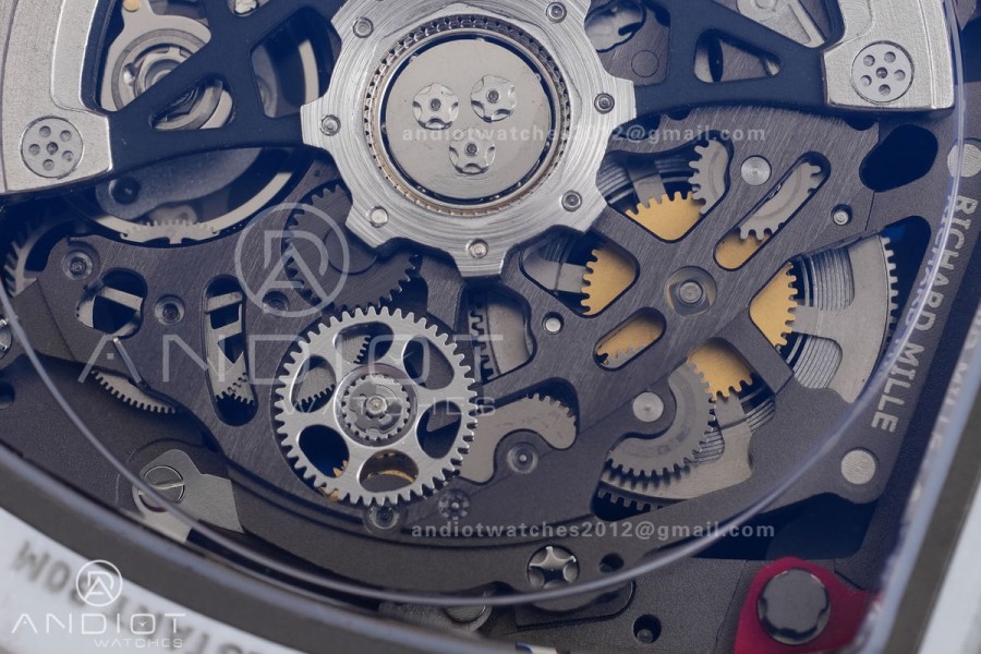 Umi Maker's RM67-02 White NTPT Charles Red/White Skeleton Dial on Nylon strap CRMA7 Clone V2