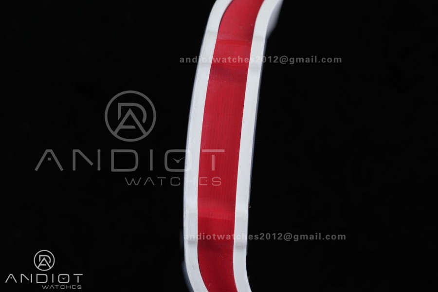 Umi Maker's RM67-02 White NTPT Charles Red/White Skeleton Dial on Nylon strap CRMA7 Clone V2