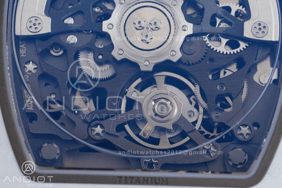 Umi Maker's RM67-02 White NTPT France Blue/Red/White Skeleton Dial on Nylon strap CRMA7 Clone V2