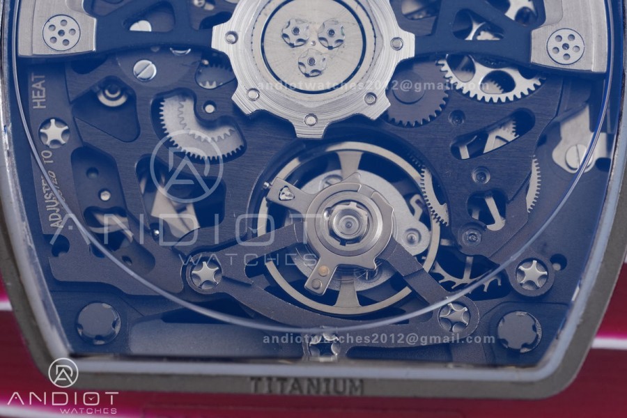 Umi Maker's RM67-02 Red NTPT Mutaz Red Skeleton Dial on Nylon strap CRMA7 Clone V2