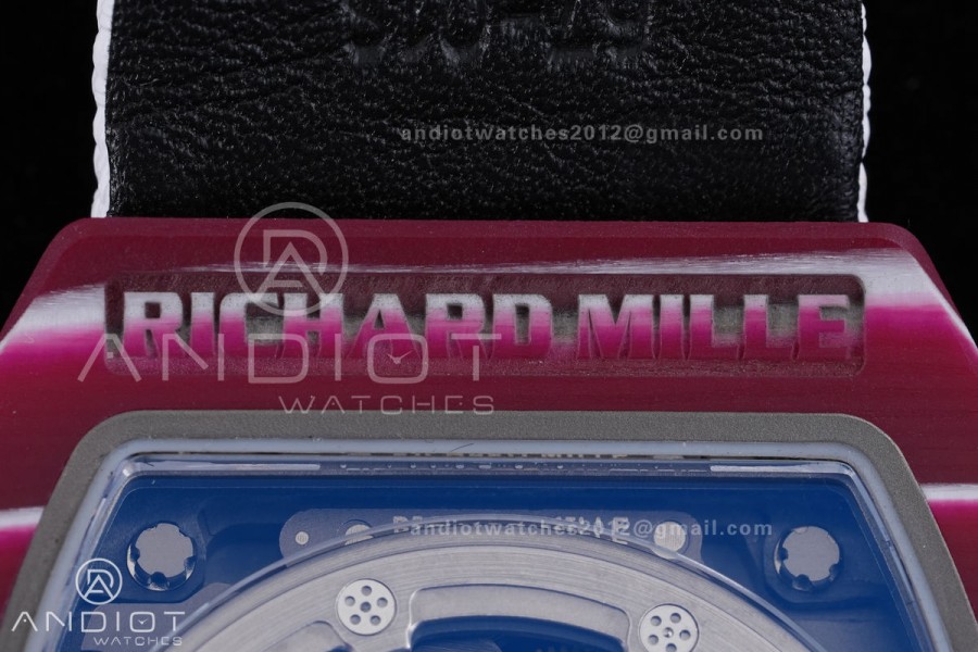 Umi Maker's RM67-02 Red NTPT Mutaz Red Skeleton Dial on Nylon strap CRMA7 Clone V2