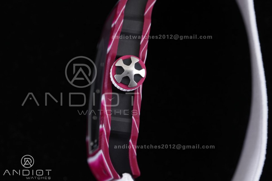 Umi Maker's RM67-02 Red NTPT Mutaz Red Skeleton Dial on Nylon strap CRMA7 Clone V2