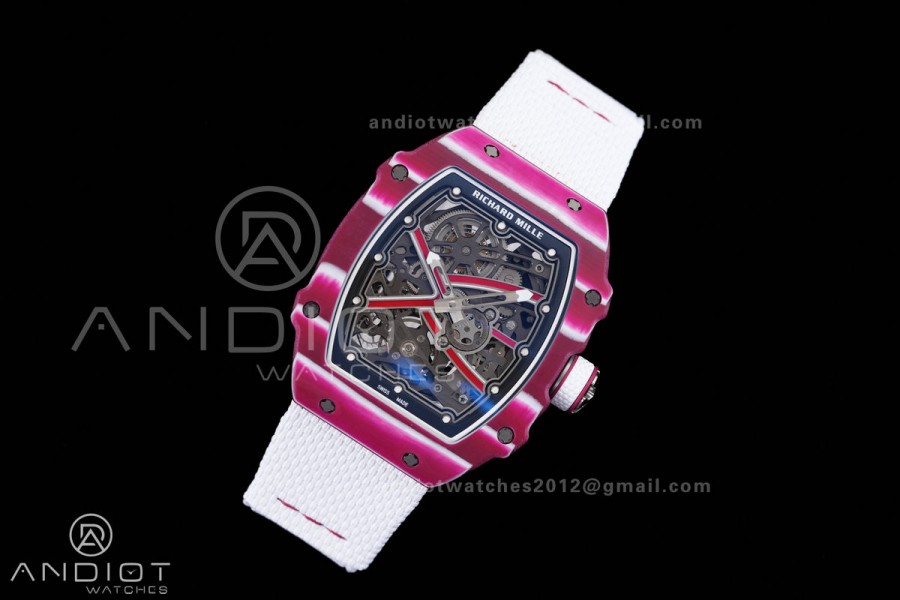 Umi Maker's RM67-02 Red NTPT Mutaz Red Skeleton Dial on Nylon strap CRMA7 Clone V2