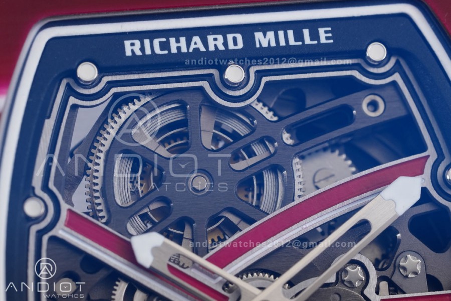 Umi Maker's RM67-02 Red NTPT Mutaz Red Skeleton Dial on Nylon strap CRMA7 Clone V2