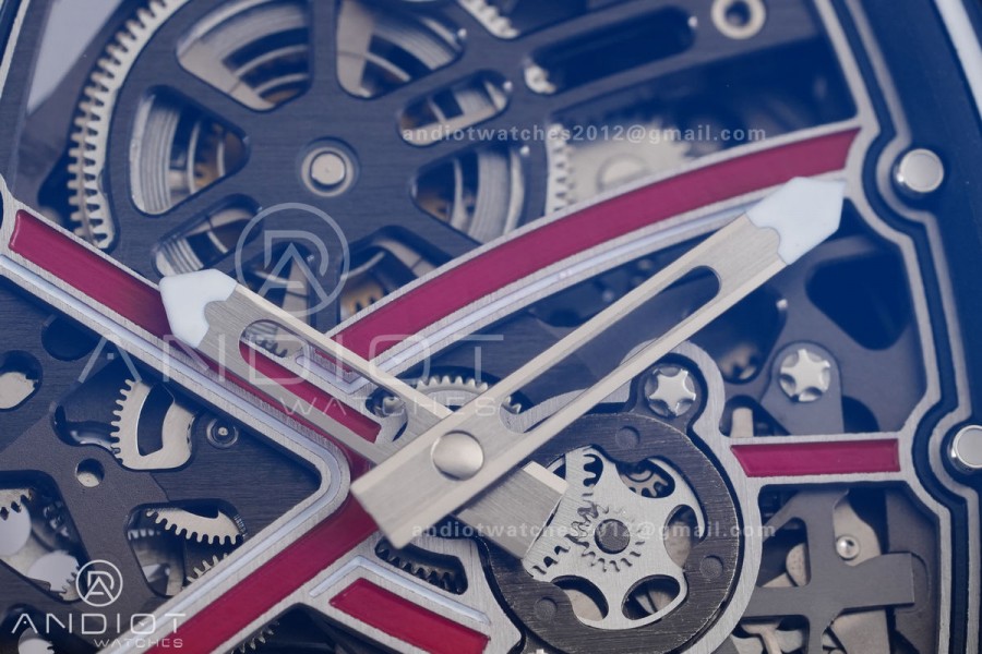 Umi Maker's RM67-02 Red NTPT Mutaz Red Skeleton Dial on Nylon strap CRMA7 Clone V2