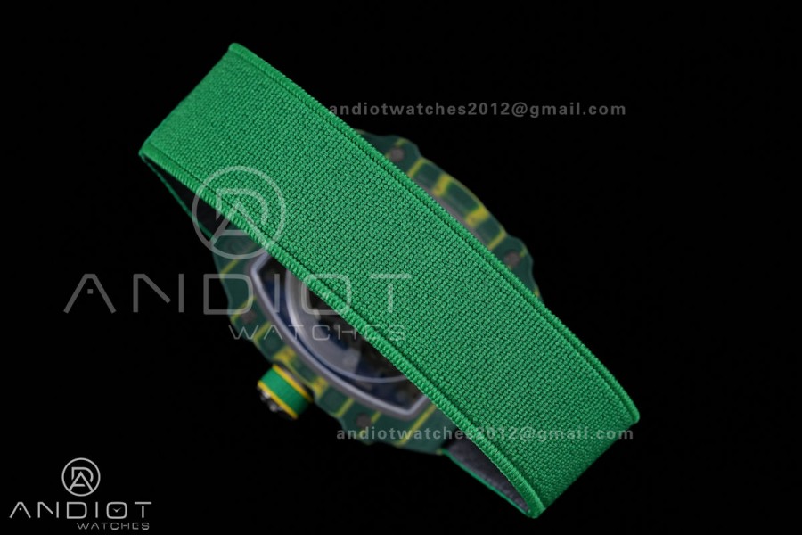 Umi Maker's RM67-02 Green NTPT Brazil Blue/Red/Green Skeleton Dial on Nylon strap CRMA7 Clone V2