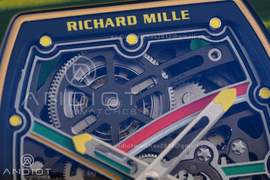 Umi Maker's RM67-02 Green NTPT Brazil Blue/Red/Green Skeleton Dial on Nylon strap CRMA7 Clone V2