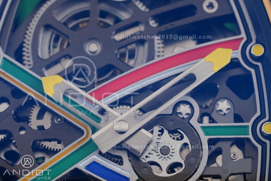 Umi Maker's RM67-02 Green NTPT Brazil Blue/Red/Green Skeleton Dial on Nylon strap CRMA7 Clone V2