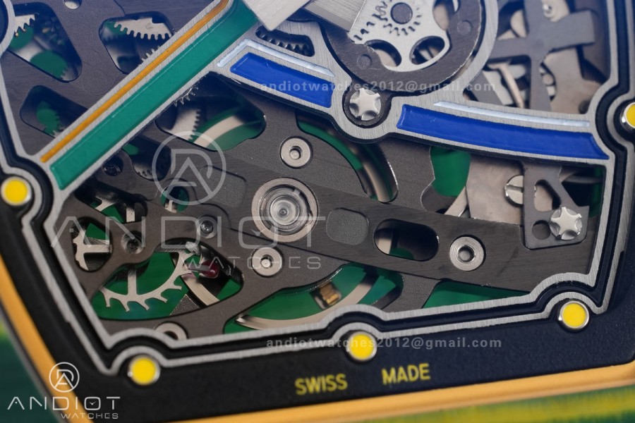 Umi Maker's RM67-02 Green NTPT Brazil Blue/Red/Green Skeleton Dial on Nylon strap CRMA7 Clone V2