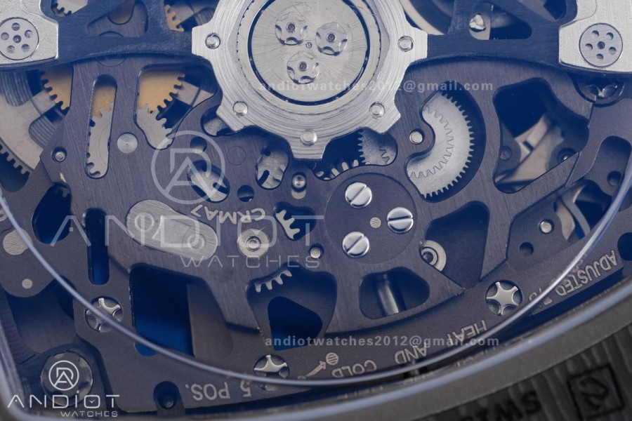 Umi Maker's RM67-02 Black NTPT McLaren Orange Skeleton Dial on Nylon strap CRMA7 Clone V2