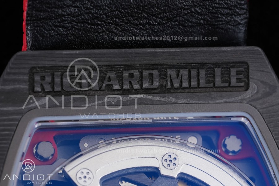 Umi Maker's RM67-02 Black NTPT Blue/Red Skeleton Dial on Nylon strap CRMA7 Clone V2