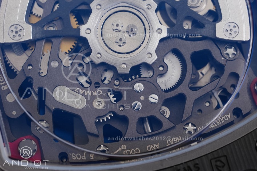 Umi Maker's RM67-02 Black NTPT Alexander Black/Red/Yellow Skeleton Dial on Nylon strap CRMA7 Clone V2