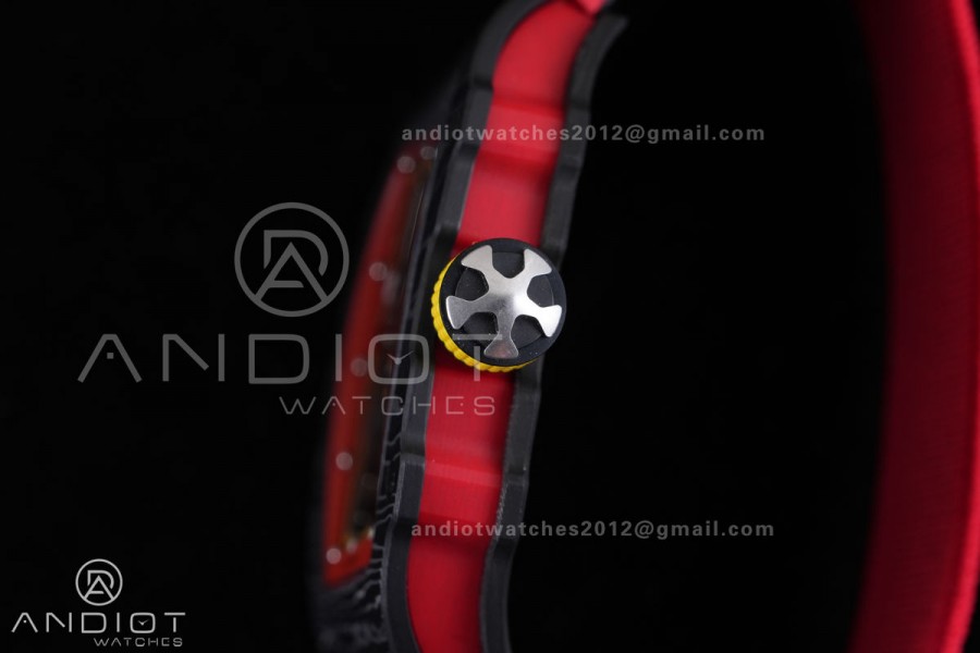Umi Maker's RM67-02 Black NTPT Alexander Black/Red/Yellow Skeleton Dial on Nylon strap CRMA7 Clone V2