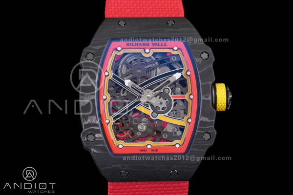 Umi Maker's RM67-02 Black NTPT Alexander Black/Red/Yellow Skeleton Dial on Nylon strap CRMA7 Clone V2