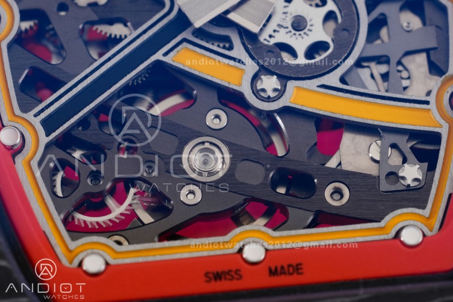 Umi Maker's RM67-02 Black NTPT Alexander Black/Red/Yellow Skeleton Dial on Nylon strap CRMA7 Clone V2