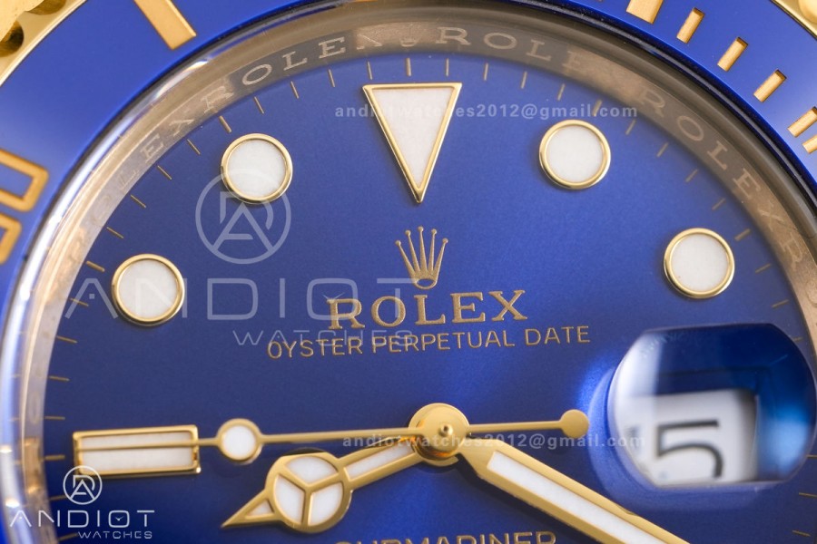 Submariner 116618 LB Blue Ceramic VF 1:1 Best Edition 904L Steel on YG Bracelet DD3135