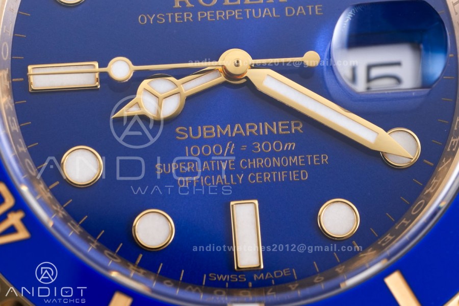 Submariner 116618 LB Blue Ceramic VF 1:1 Best Edition 904L Steel on YG Bracelet DD3135