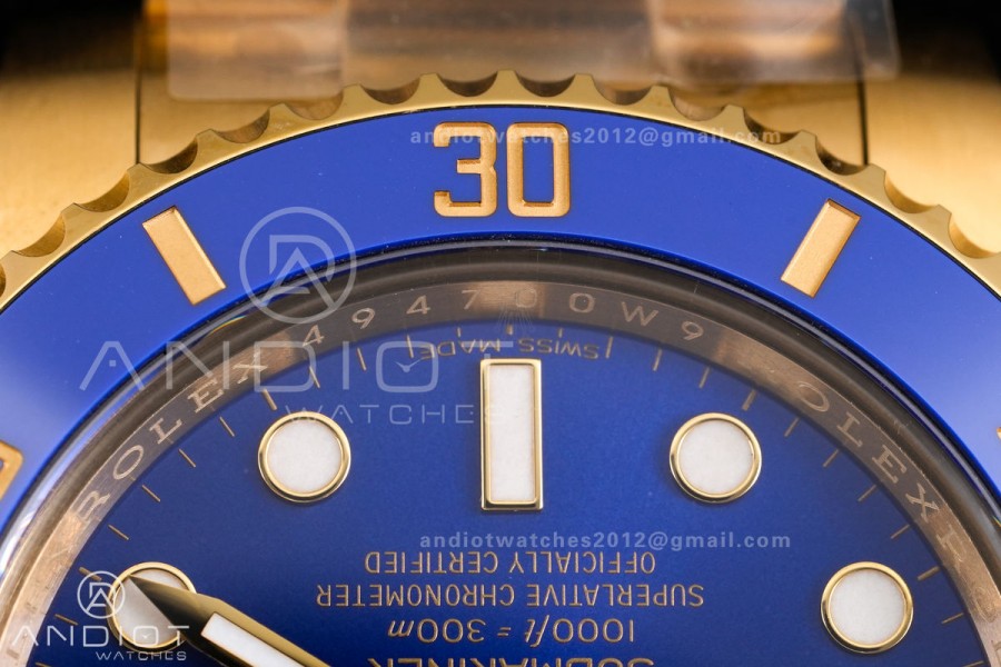 Submariner 116618 LB Blue Ceramic VF 1:1 Best Edition 904L Steel on YG Bracelet DD3135