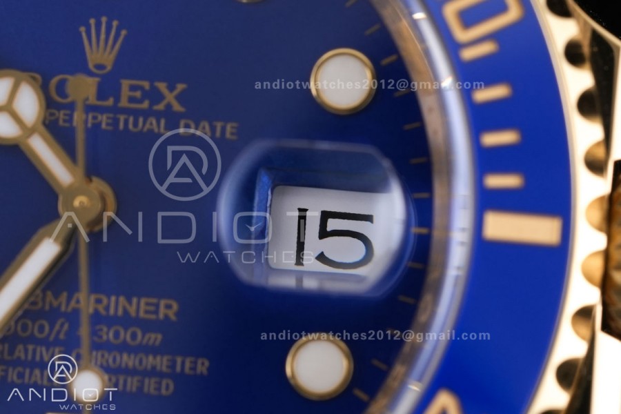 Submariner 116618 LB Blue Ceramic VF 1:1 Best Edition 904L Steel on YG Bracelet DD3135